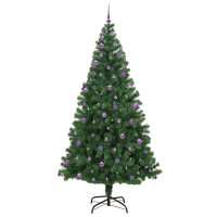 Produktbild för Konstgjord julgran Grön 240 cm PVC och Stål och Plast