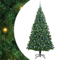 Produktbild för Konstgjord julgran Grön 240 cm PVC och Stål och Plast