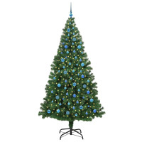 Produktbild för Konstgjord julgran Grön 240 cm PVC och Stål och Plast