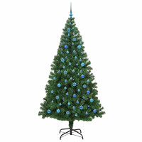 Produktbild för Konstgjord julgran Grön 240 cm PVC och Stål och Plast
