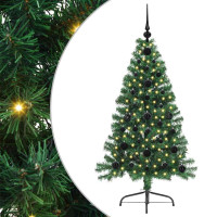 Produktbild för Konstgjord Förbelyst Julgran med 150 LED-lampor Grön 120 cm PVC