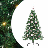 Produktbild för Konstgjord Förbelyst Julgran med 150 LED-lampor Grön 120 cm PVC