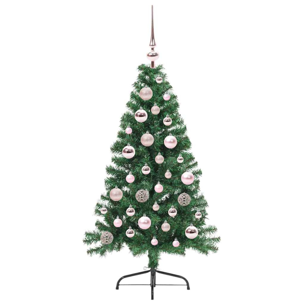 Produktbild för Konstgjord Förbelyst Julgran med 150 LED-lampor Grön 120 cm PVC