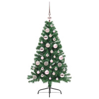 Produktbild för Konstgjord Förbelyst Julgran med 150 LED-lampor Grön 120 cm PVC