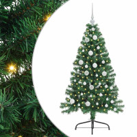 Produktbild för Konstgjord Förbelyst Julgran med 150 LED-lampor Grön 120 cm PVC
