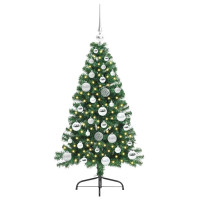 Produktbild för Konstgjord Förbelyst Julgran med 150 LED-lampor Grön 120 cm PVC