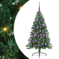 Produktbild för Konstgjord Förbelyst Julgran med 150 LED-lampor Grön 120 cm PVC