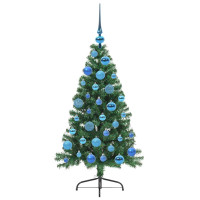 Produktbild för Konstgjord Förbelyst Julgran med 150 LED-lampor Grön 120 cm PVC