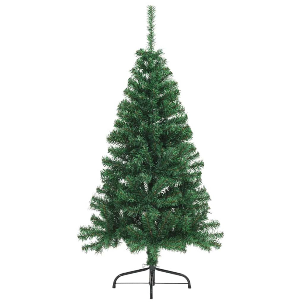 Produktbild för Konstgjord Förbelyst Julgran med 150 LED-lampor Grön 120 cm PVC