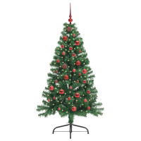 Produktbild för Konstgjord Förbelyst Julgran med 150 LED-lampor Grön 150 cm PVC