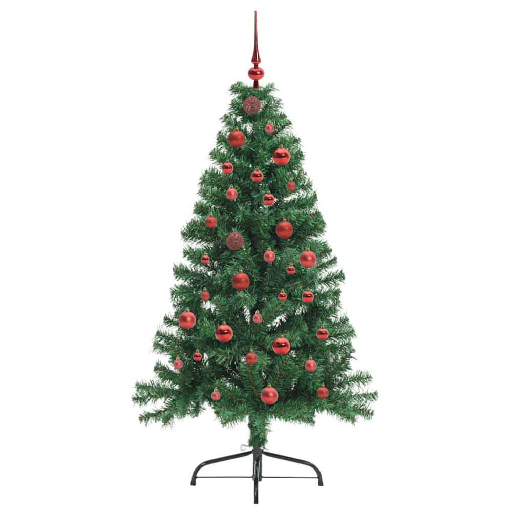 Produktbild för Konstgjord Förbelyst Julgran med 150 LED-lampor Grön 150 cm PVC