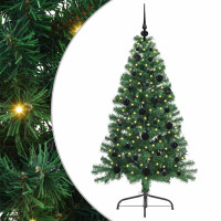Produktbild för Konstgjord Förbelyst Julgran med 150 LED-lampor Grön 150 cm PVC