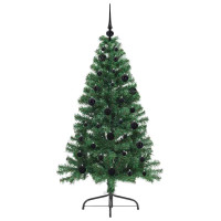 Produktbild för Konstgjord Förbelyst Julgran med 150 LED-lampor Grön 150 cm PVC