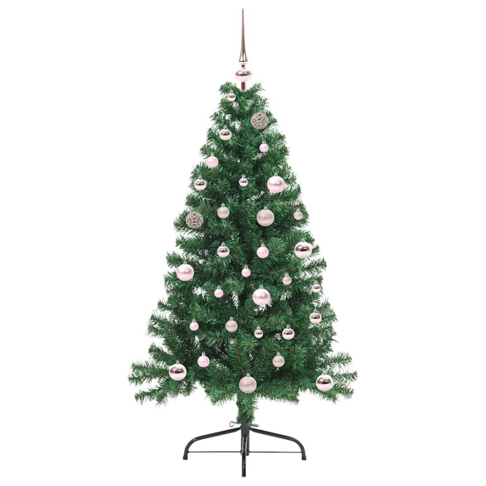 Produktbild för Konstgjord Förbelyst Julgran med 150 LED-lampor Grön 150 cm PVC
