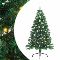 Produktbild för Konstgjord Förbelyst Julgran med 150 LED-lampor Grön 150 cm PVC