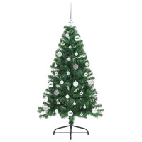 Produktbild för Konstgjord Förbelyst Julgran med 150 LED-lampor Grön 150 cm PVC