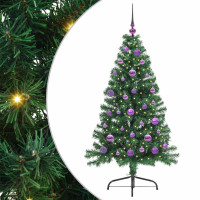 Produktbild för Konstgjord Förbelyst Julgran med 150 LED-lampor Grön 150 cm PVC