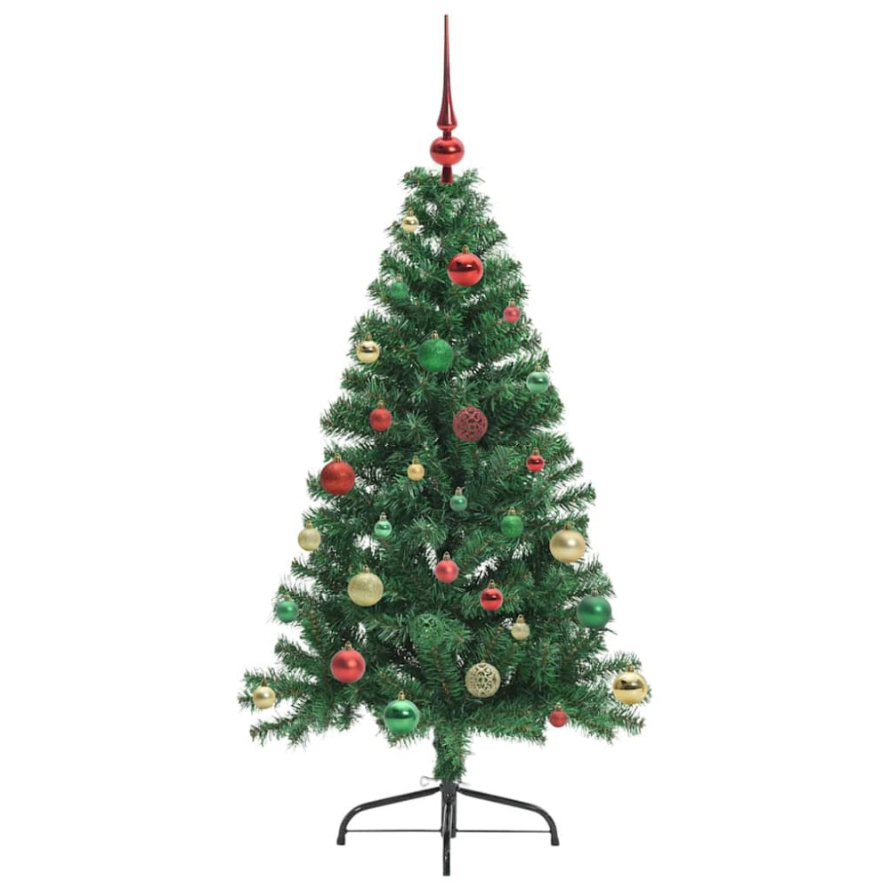 Produktbild för Konstgjord Förbelyst Julgran med 150 LED-lampor Grön 150 cm PVC