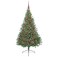 Produktbild för Konstgjord Förbelyst Julgran med 300 LED-lampor Grön 180 cm PVC