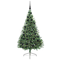 Produktbild för Konstgjord Förbelyst Julgran med 300 LED-lampor Grön 180 cm PVC