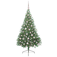 Produktbild för Konstgjord Förbelyst Julgran med 300 LED-lampor Grön 180 cm PVC