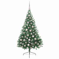 Produktbild för Konstgjord Förbelyst Julgran med 300 LED-lampor Grön 180 cm PVC