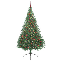 Produktbild för Konstgjord Förbelyst Julgran med 300 LED-lampor Grön 210 cm PVC