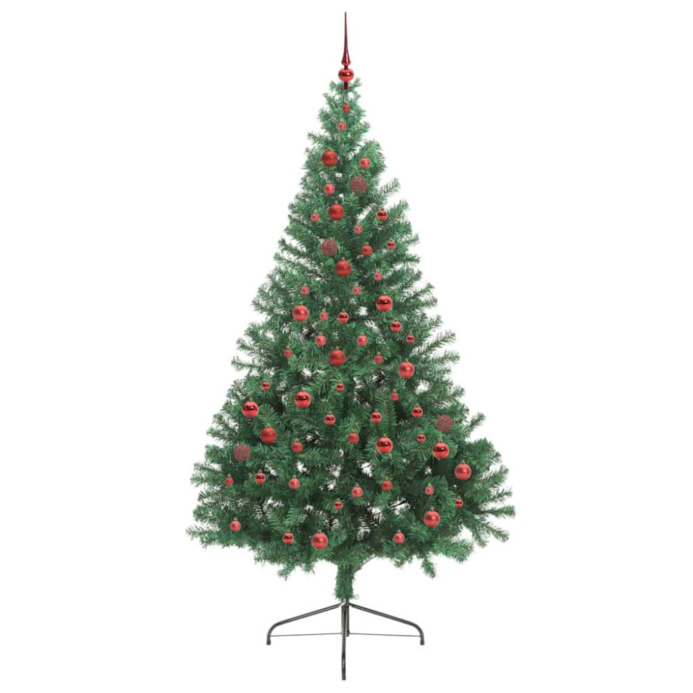 Produktbild för Konstgjord Förbelyst Julgran med 300 LED-lampor Grön 210 cm PVC