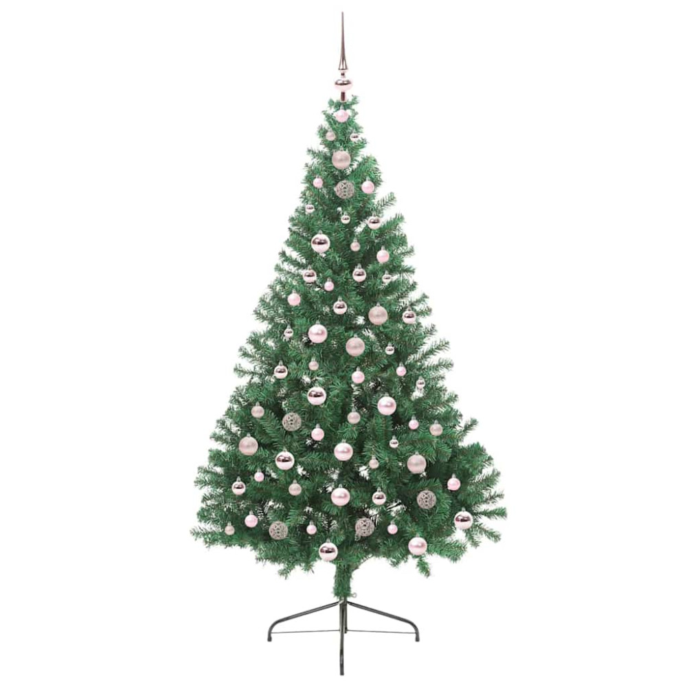 Produktbild för Konstgjord Förbelyst Julgran med 300 LED-lampor Grön 210 cm PVC