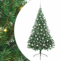 Produktbild för Konstgjord Förbelyst Julgran med 300 LED-lampor Grön 210 cm PVC