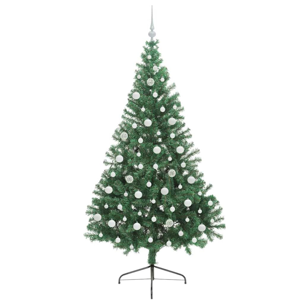 Produktbild för Konstgjord Förbelyst Julgran med 300 LED-lampor Grön 210 cm PVC