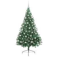 Produktbild för Konstgjord Förbelyst Julgran med 300 LED-lampor Grön 210 cm PVC