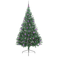 Produktbild för Konstgjord Förbelyst Julgran med 300 LED-lampor Grön 210 cm PVC