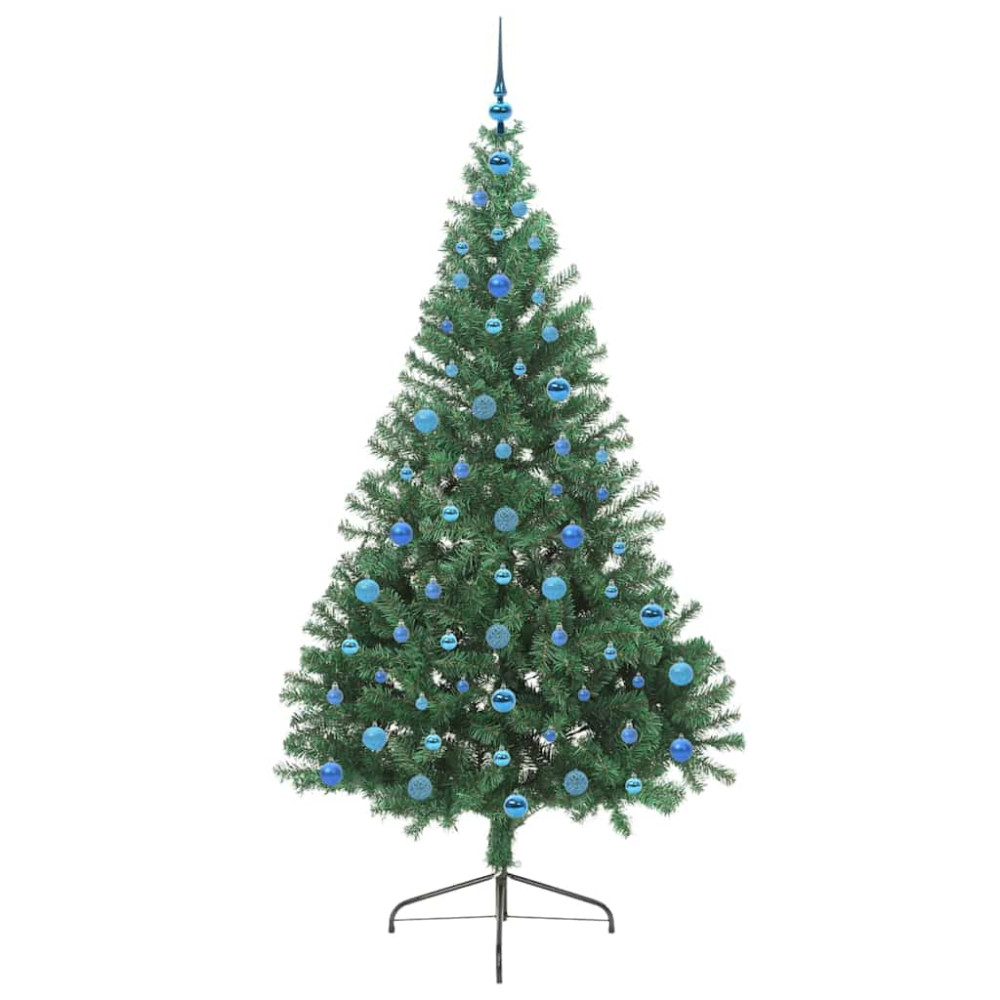 Produktbild för Konstgjord Förbelyst Julgran med 300 LED-lampor Grön 210 cm PVC