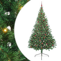 Produktbild för Konstgjord Förbelyst Julgran med 300 LED-lampor Grön 240 cm PVC