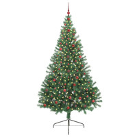 Produktbild för Konstgjord Förbelyst Julgran med 300 LED-lampor Grön 240 cm PVC