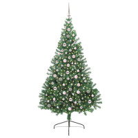 Produktbild för Konstgjord Förbelyst Julgran med 300 LED-lampor Grön 240 cm PVC