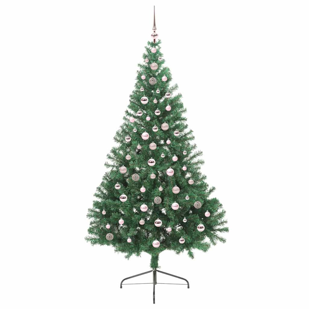 Produktbild för Konstgjord Förbelyst Julgran med 300 LED-lampor Grön 240 cm PVC