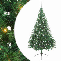 Produktbild för Konstgjord Förbelyst Julgran med 300 LED-lampor Grön 240 cm PVC