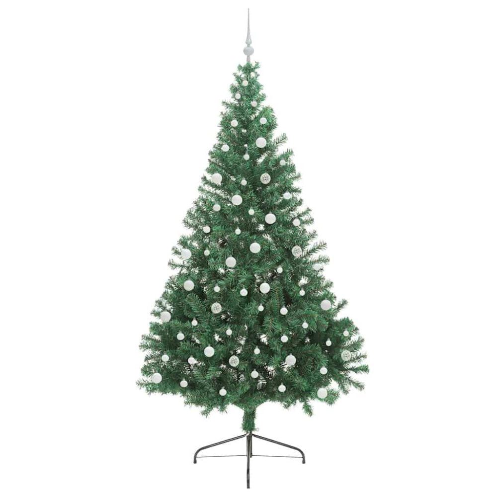 Produktbild för Konstgjord Förbelyst Julgran med 300 LED-lampor Grön 240 cm PVC
