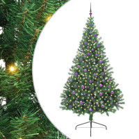Produktbild för Konstgjord Förbelyst Julgran med 300 LED-lampor Grön 240 cm PVC