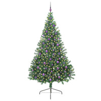 Produktbild för Konstgjord Förbelyst Julgran med 300 LED-lampor Grön 240 cm PVC