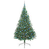 Produktbild för Konstgjord Förbelyst Julgran med 300 LED-lampor Grön 240 cm PVC