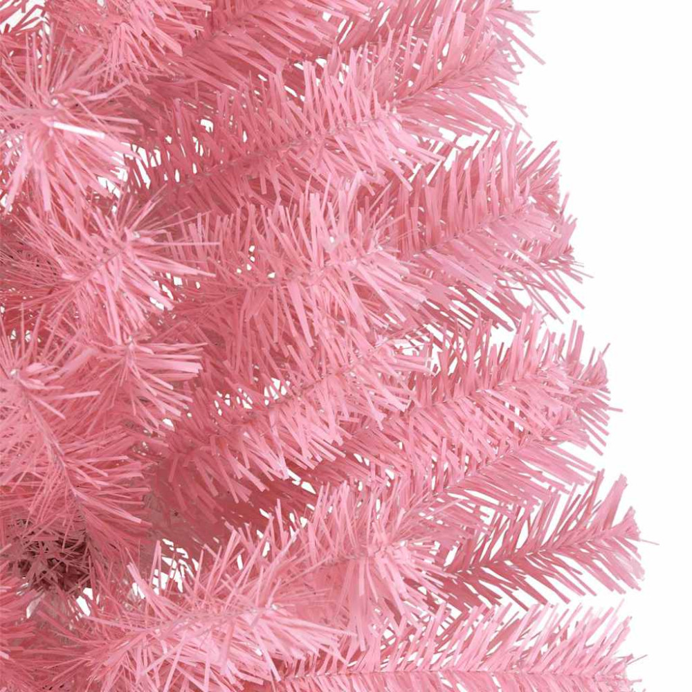 Produktbild för Konstgjord Förbelyst Julgran med 300 LED-lampor Rosa 240 cm PVC