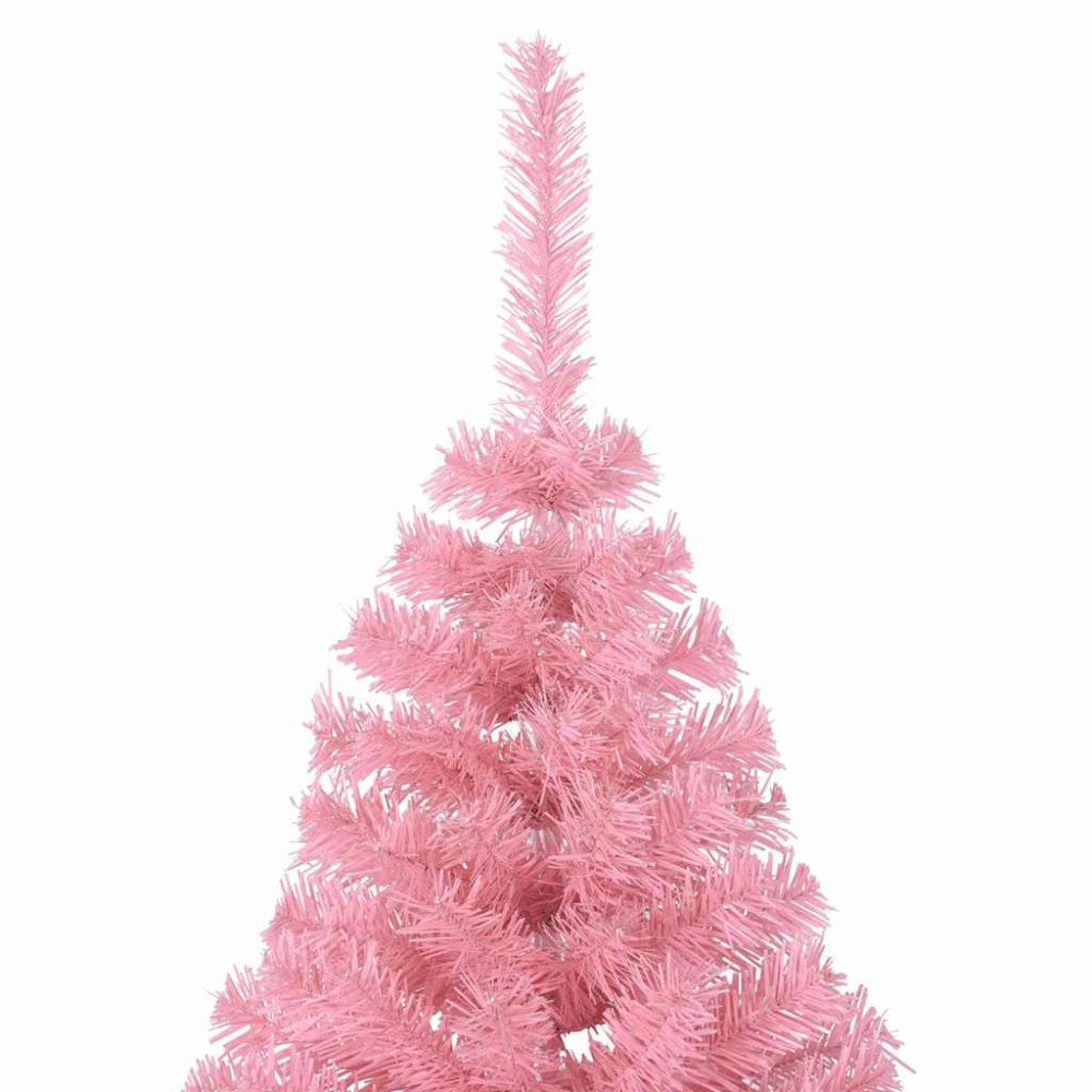 Produktbild för Konstgjord Förbelyst Julgran med 300 LED-lampor Rosa 240 cm PVC