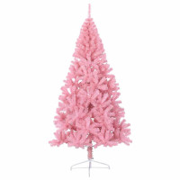 Produktbild för Konstgjord Förbelyst Julgran med 300 LED-lampor Rosa 240 cm PVC