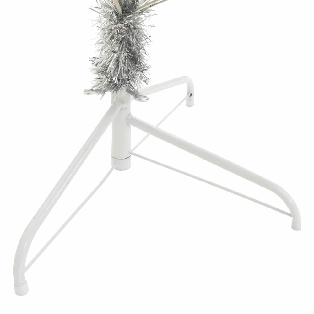 Produktbild för Konstgjord Förbelyst Julgran Silver 240 cm PET