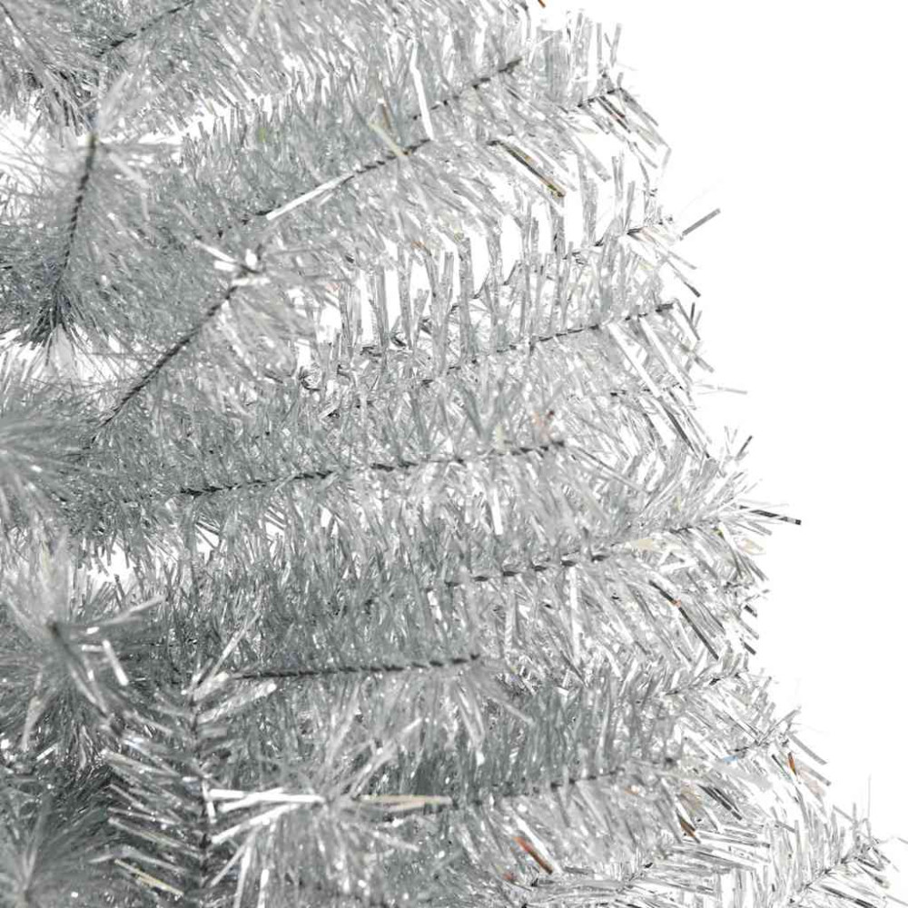 Produktbild för Konstgjord Förbelyst Julgran Silver 240 cm PET