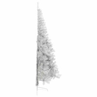 Produktbild för Konstgjord Förbelyst Julgran Silver 240 cm PET
