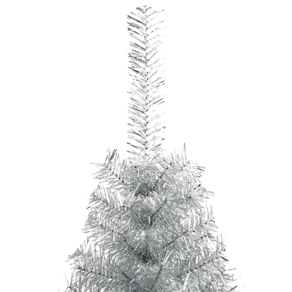 Produktbild för Konstgjord Förbelyst Julgran Silver 240 cm PET